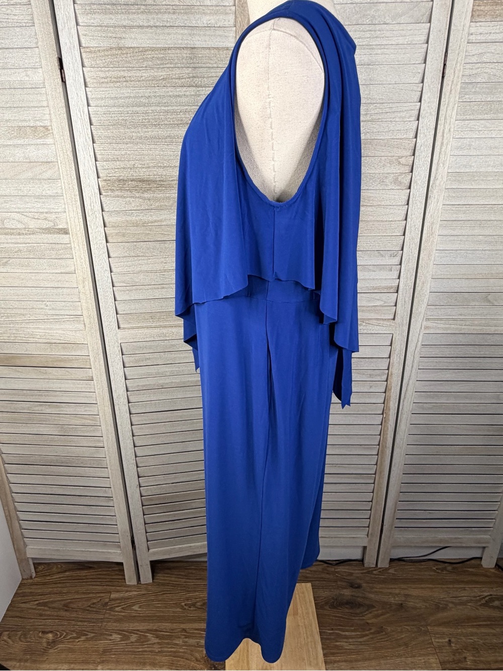 CAPSULE Women's Layered Cropped Wide Leg Sleeveless Jumpsuit Cobalt Blue-12 - Picture 3 of 4